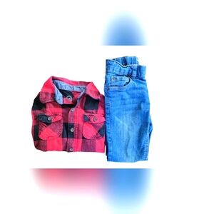 4t Boy bundle Jeans and Plaid shirt